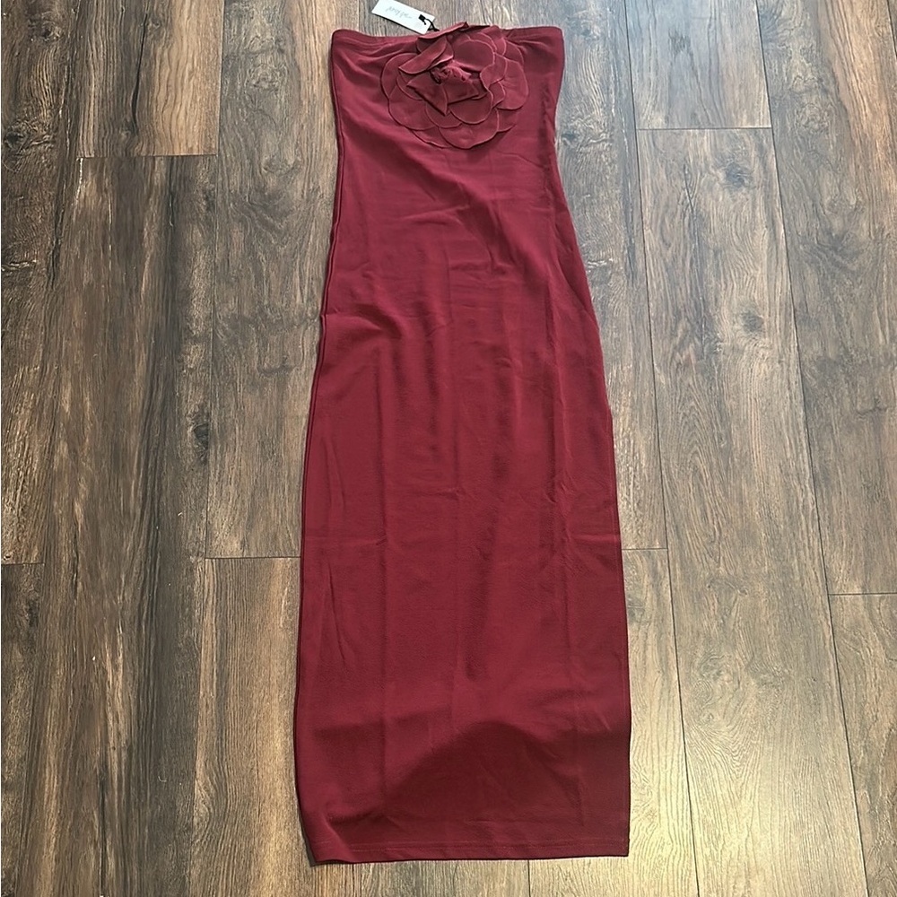 Nasty Gal Red Strapless Bodycon Cocktail Dress